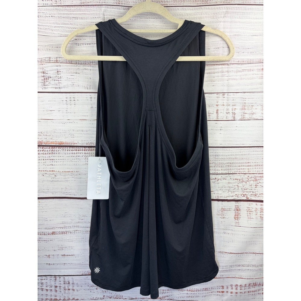 Athleta Ease In Tank Top Black High Neck Strappy Racerback XL NWT 658468 Yoga - Picture 6 of 8
